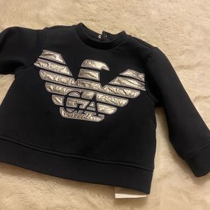 $210 Emporio Armani baby Eagle motif logo sweatshirt 6 months 3LHMJ6-1JHSZ-0920